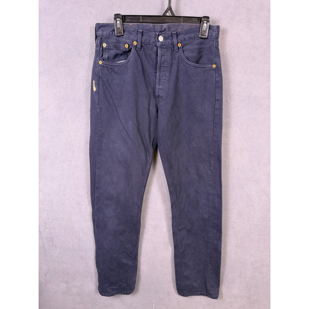 Vintage‎ Levis Mens 501 Jeans 31 x 34 Faded Black Made In France 90's Read!